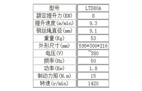 LTD80A提升機